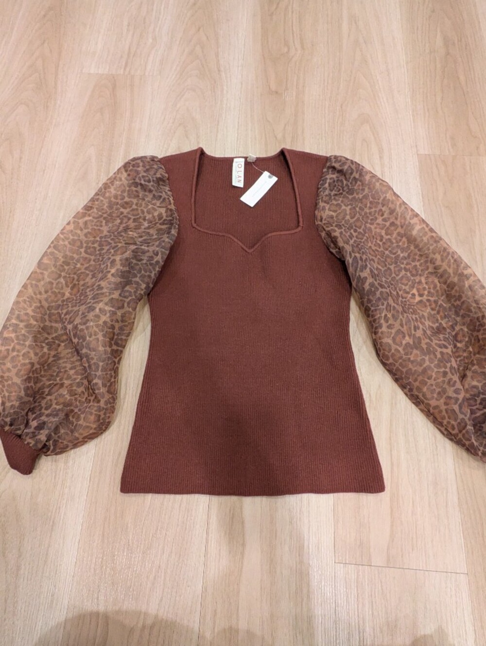 Anthropologie Dolan NWT Brown Cheetah Blouse  Size S